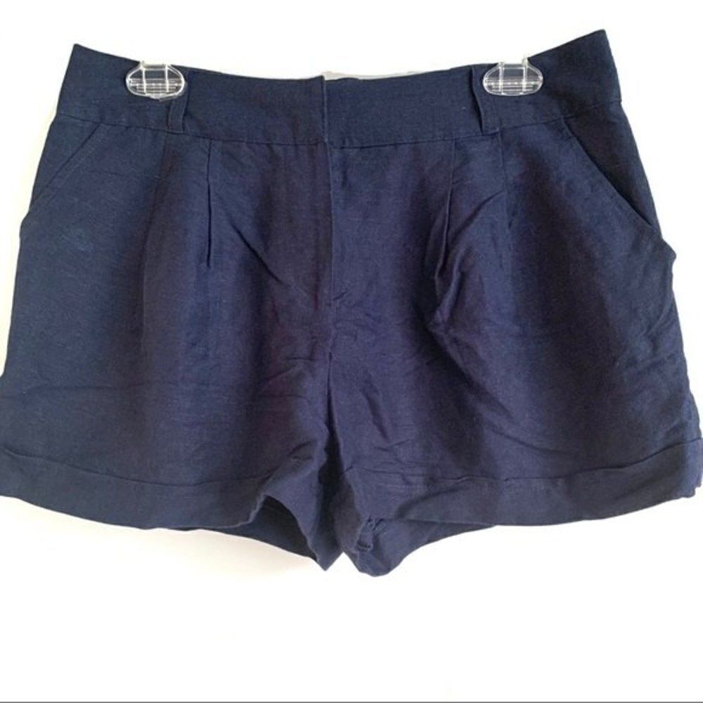 Forever 21 Shorts size Medium Navy Linen Blend High Waist